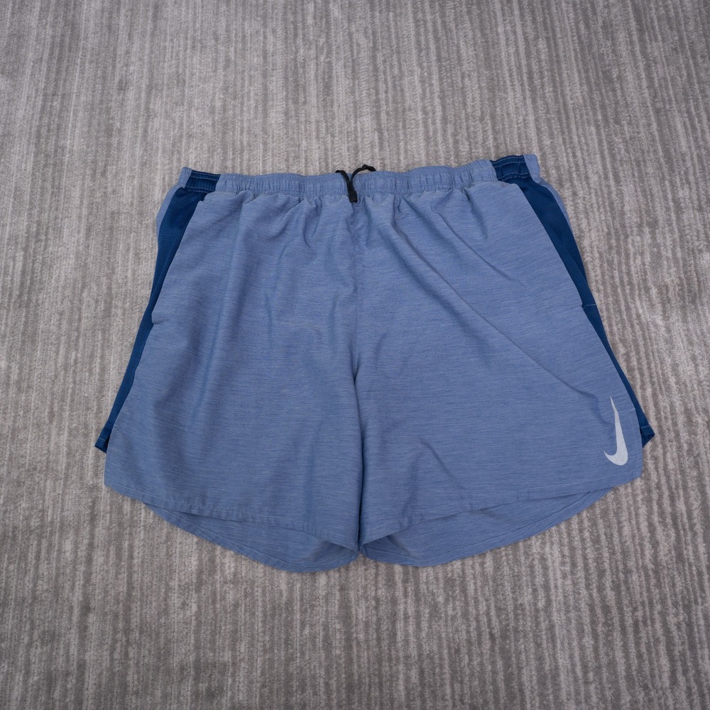 Nike Running Shorts Mens XXL Blue Excellent Dri-FIT Mesh Inset Zipper Pocket
